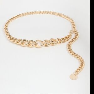 B-LOW THE BELT Gianna Chain Belt Lenght 43" Goldtone New